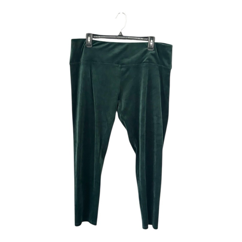 Time and Tru Emerald Green Velvet Leggings Size XXXL